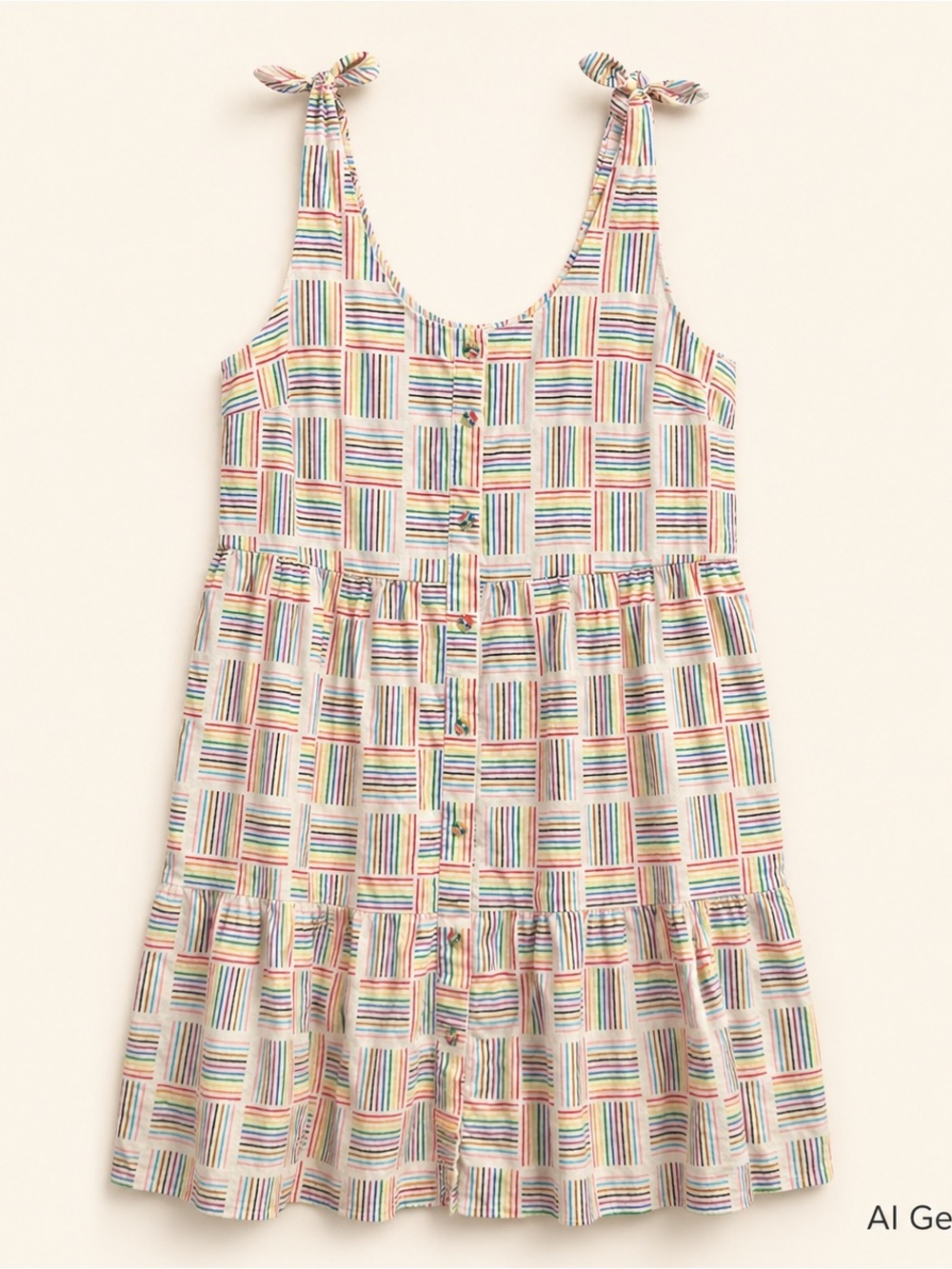 Target Pride Women's Multicolor Rainbow Striped Tie-Shoulder Mini Dress